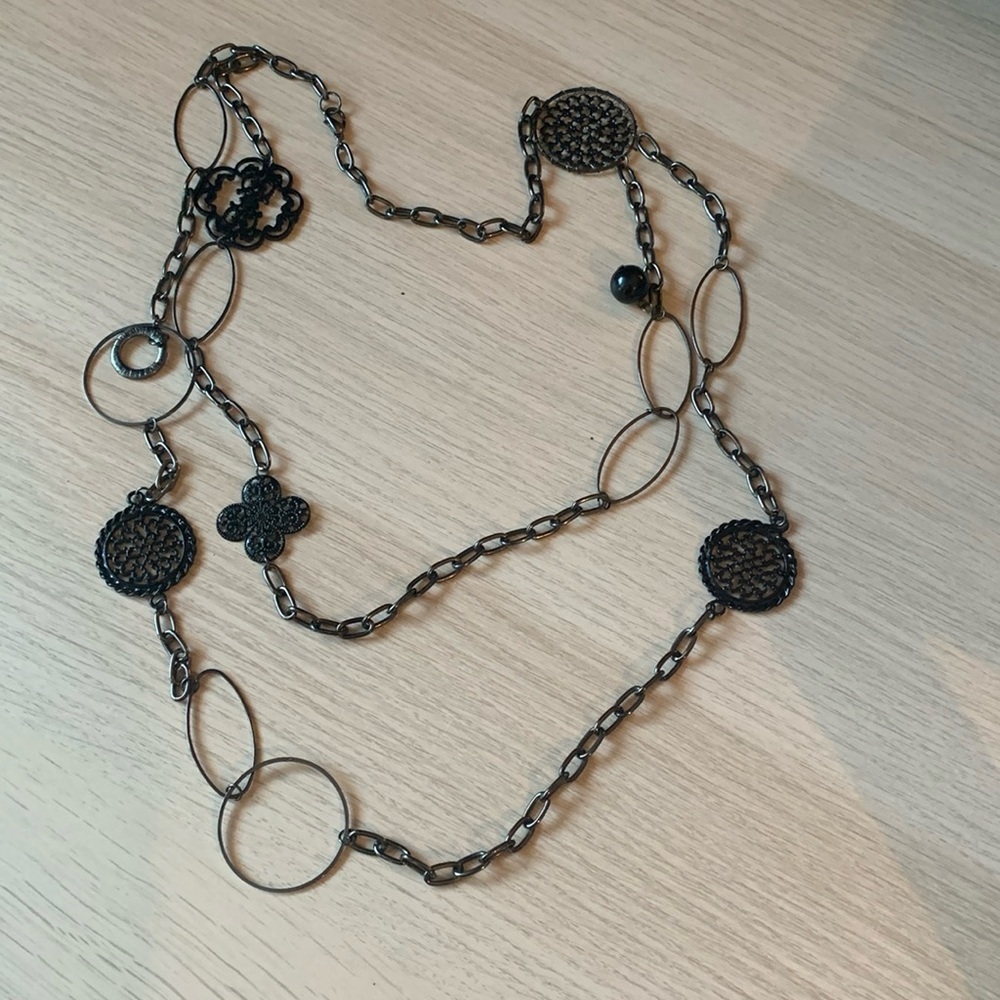 ⭐️ 5 for 20$! ⭐️ Long black necklace, two rows